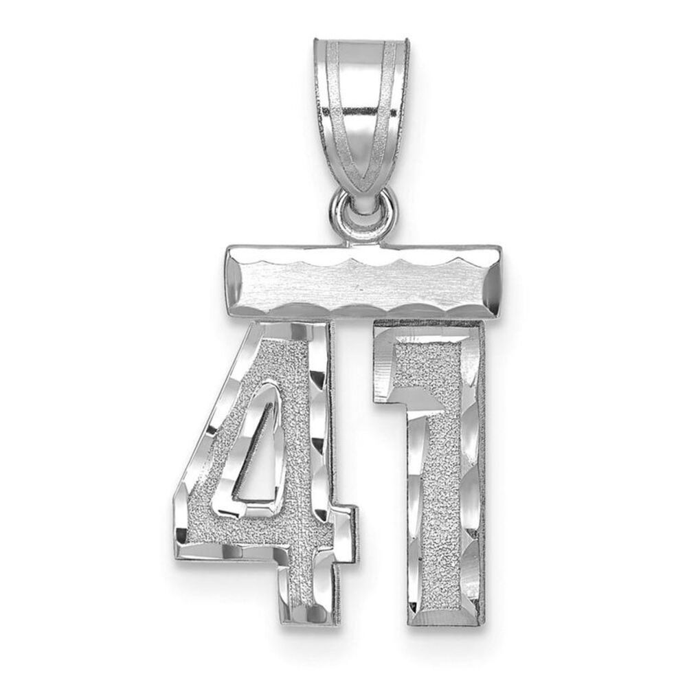 14k White Gold, Varsity Collection, Small D/C Pendant, Number 41